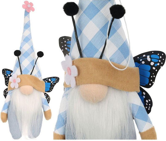 Blue Butterfly Gnome 25cm Spring Decoration Blue