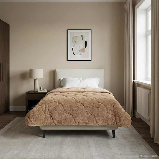 vidaXL Duvet Cover Single 140x220 Taupe
