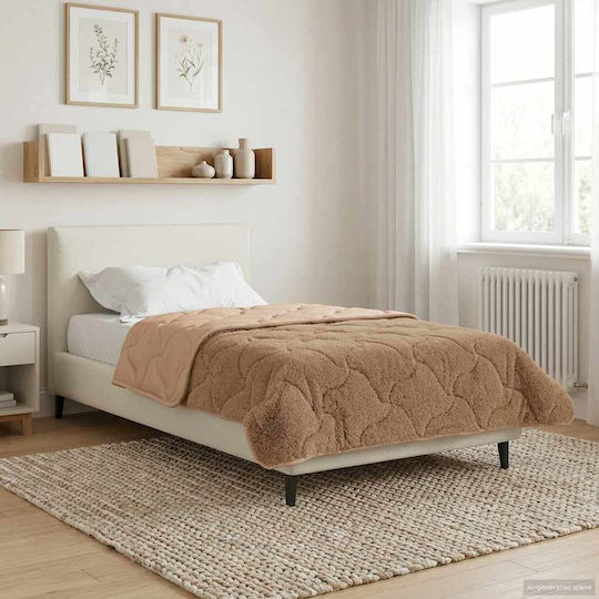 vidaXL Duvet Cover Single 140x220 Taupe