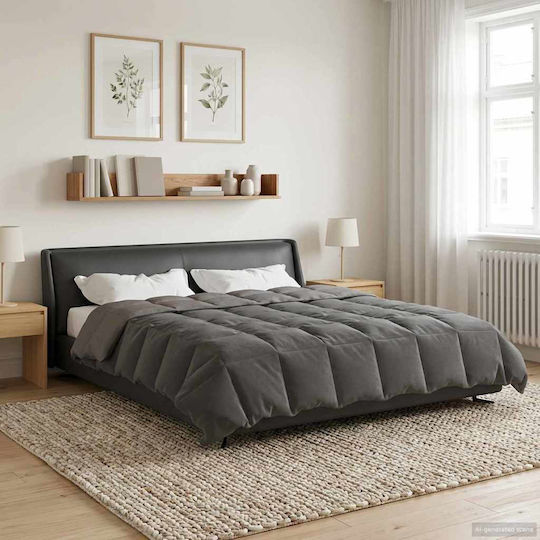 vidaXL Παπλωματοθήκη Υπέρδιπλη 220x240 Ανοιχτό Γκρι