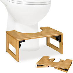Relaxdays Klappbarer Toilettenstuhl 43 x 27,5 x 18,5 cm Bambus Natur