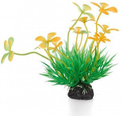 Aqua Natura Plant Aquarium Decoration Green-orange Plastic 10 Cm Spirulina Clover-shaped Flowers