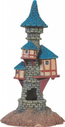 Aquarium Decoration Zolux Medieval Tower Blue 18 Cm