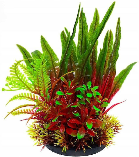 Aqua Natura Plant Decorațiune Pentru Acvariu Plantă Artificială Plastică Burgund-verde 18 Cm Mix De Plante