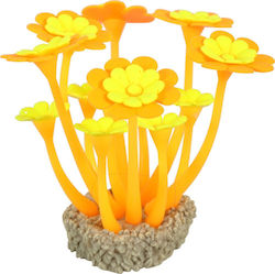 Zolux Aquarium Decoration Flowers 2 Orange Yellow Fluorescent