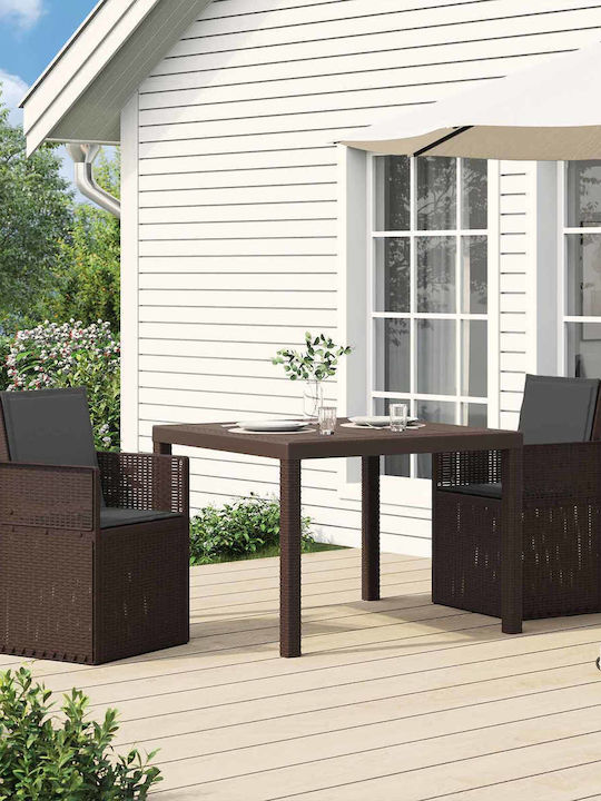 vidaXL Outdoor Chair Polypropylene Brown with C...