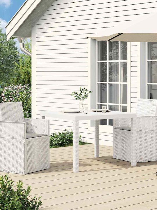 vidaXL Outdoor Chair Polypropylene White with C...