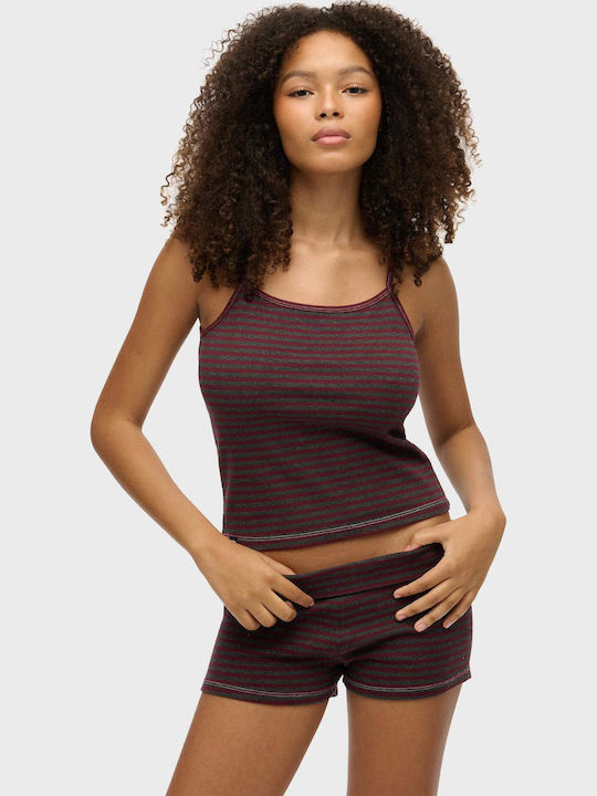 Women's Lingerie Top Striped Red