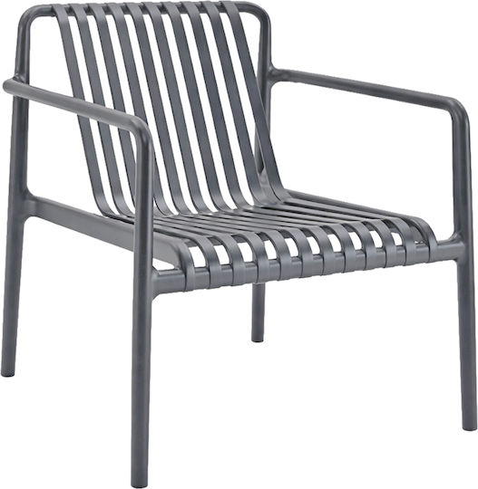 Gartenstühle Außenbereich Polypropylen Lounge Grau 66x77x76cm