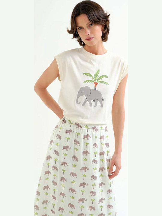 Γυναικείο T-shirt Ecru
