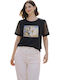 Women's Blouse Cotton Floral Black