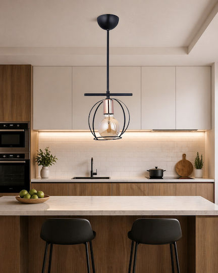 Stewehome Ceiling Light Hilal Single Metal Black E27 55 X 20 Cm