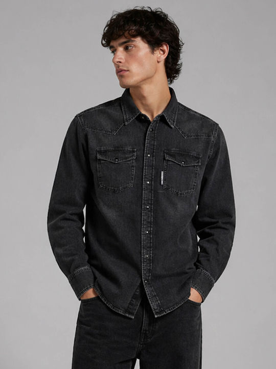 Karl Lagerfeld Long Sleeve Denim Overshirt in R...