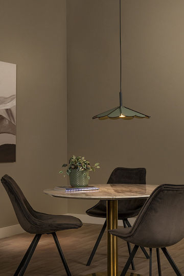 Lucide Lightning Blomster Ceiling Light Green LED with Warm White Light 47x47cm