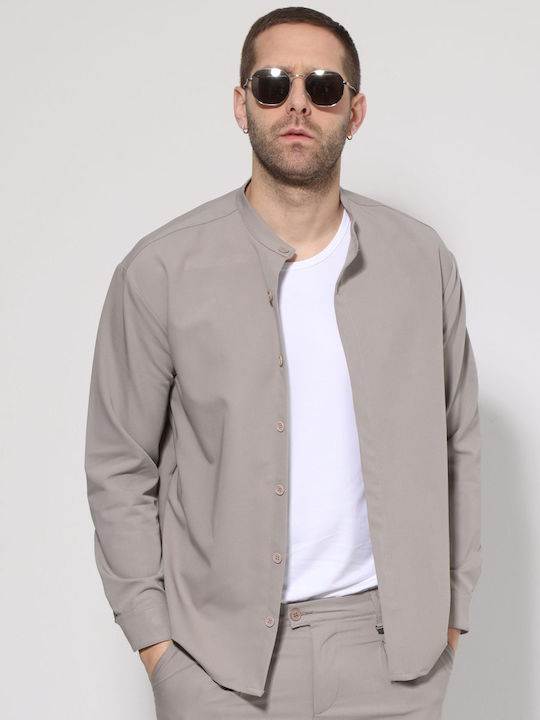 Tresor Long Sleeve Beige Shirt