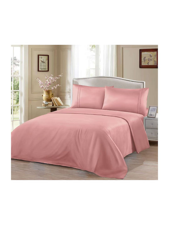 Kraft World Double Bed Sheets Set 220x240cm Pink (4 Pieces) 2000-Pink
