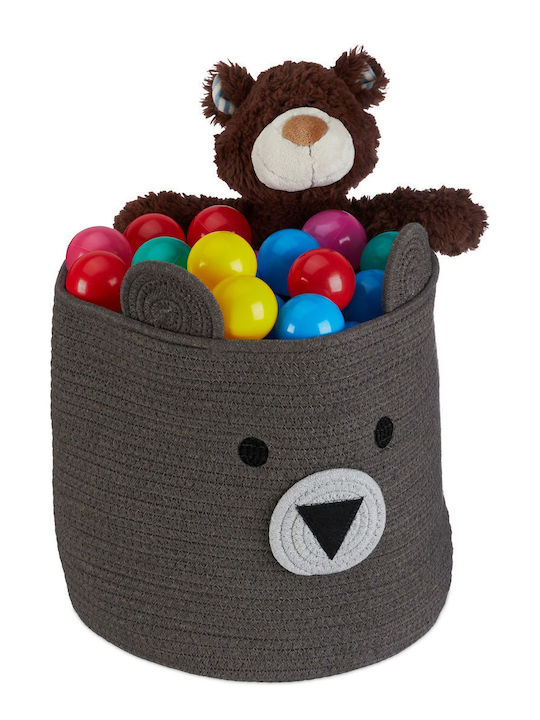 Relaxdays Kinder Wäschekorb Klappbar aus Stoff Braun 32x33cm