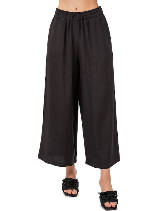 MY T Women's Fabric Trousers Black