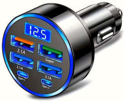 Car Charger with 4 USB-A Ports 2 Type-C Ports Car Charger with 4 USB-A Ports 2 Type-C Ports