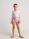 Two In A Castle Kids Swimwear Rashguard With Long Sleeve Pink