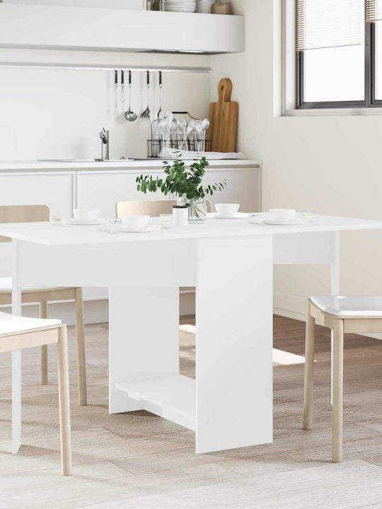 Masa de Dining din Lemn Alb 138x70x73,5 cm