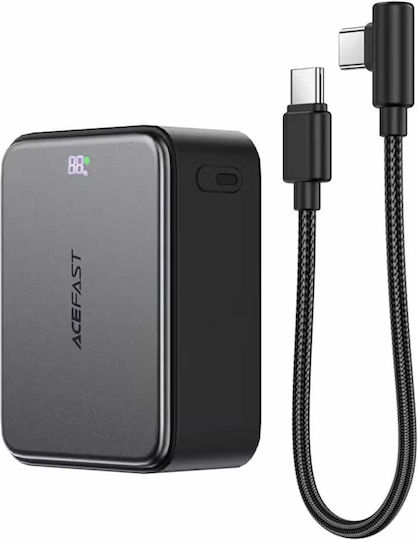 Acefast Power Bank 10000mAh 22.5W με Θύρα USB-A και 2 Θύρες USB-C Μαύρο