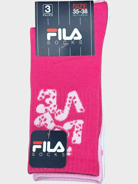 FILA Детски Чорапи Розови И Бели 3 Чифта