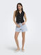 Γυναικείο Τζιν Σορτς Light Blue Bleached Denim