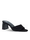 Leather Mules With Heel In Black Colour