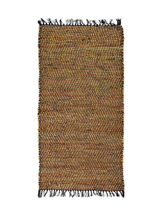 Biokarpet Leather Solid Rug Mustard-70x130