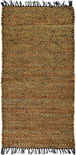 Biokarpet Leather Solid Rug Mustard-70x130