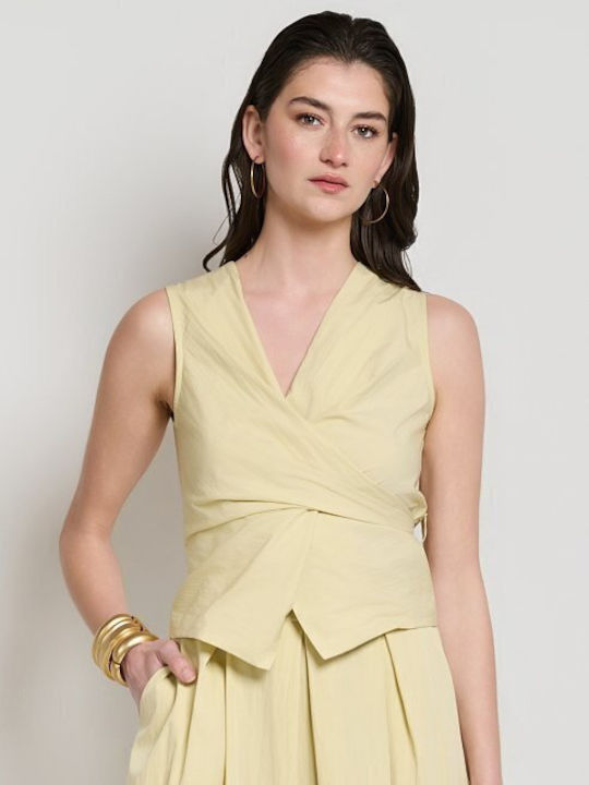 Set With High Waist Midi Skirt Yellow