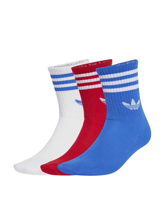adidas 3 Stripes Αθλητικές Κάλτσες Κόκκινες
