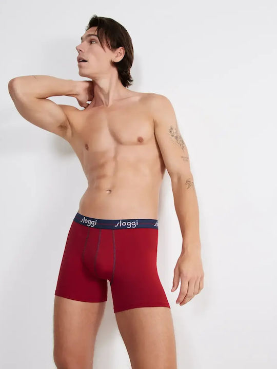 Sloggi Men's Boxers Red/Blue Printed 2Pack