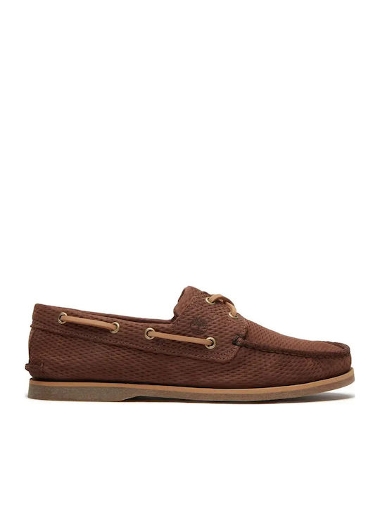 Timberland Leather Men's Boat Shoes in Brown Co...