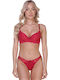 Comfort Lace Underwear Set Bra with String Burgundy