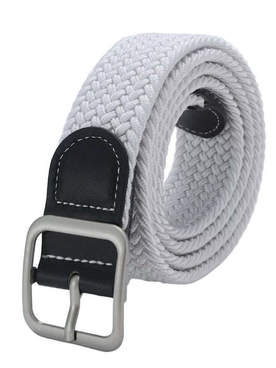 Curea Elastică Largă Bărbătească Tricotată Albă