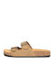 Leather Men's Sandals In Gray Color