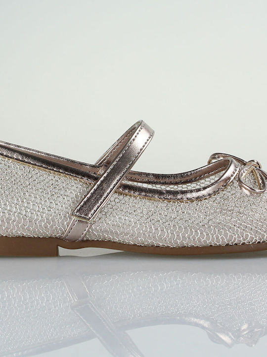 Kids Ballerinas with Hoop & Loop Closure Gold