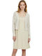 Tress Sommer Damen Bademantel mit Nachthemd Vanille