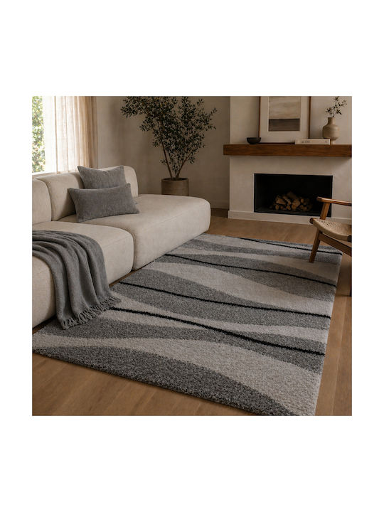 Shaggy Noelia Rug Rectangular Cream-Grey 120x170cm