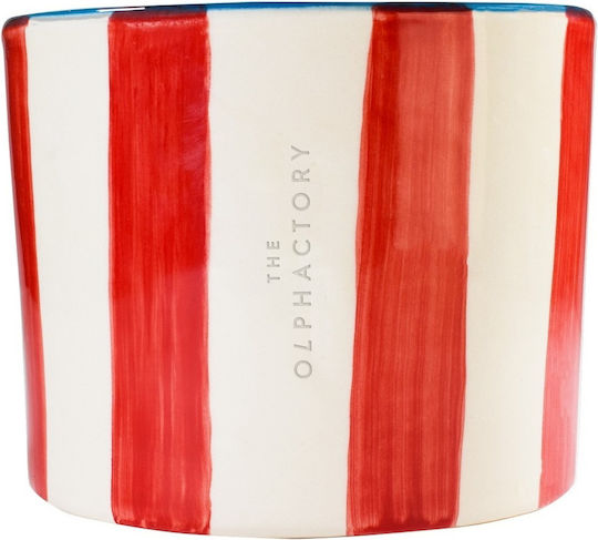 Marie Antoinette Striped Herbal Aromatic Candle 320gr Handmade Olphactory Container