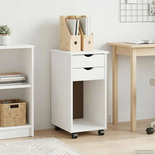 Sideboard Cabinet Wooden with Drawers White 34x39x65.5cm