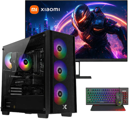 Vengeance Stealth-V88 Gaming Настолен Компютър (Ryzen 5-5500/16GB DDR4/512GB SSD/GeForce RTX 5060/Без Операционна Система) и Монитор Xiaomi A27i