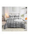 Marwa Cotton Duvet Cover Set 160x240cm Single with Pillowcase Gray