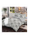 Marwa Cotton Duvet Cover Set 160x240cm Single with Pillowcase Gray