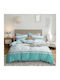Marwa Cotton Duvet Cover Set 160x240cm Single with Pillowcase Turquoise