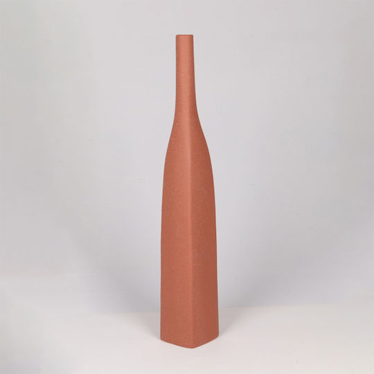 Decorative Porcelain Orange Vase 9.5x9.5xH59.5cm