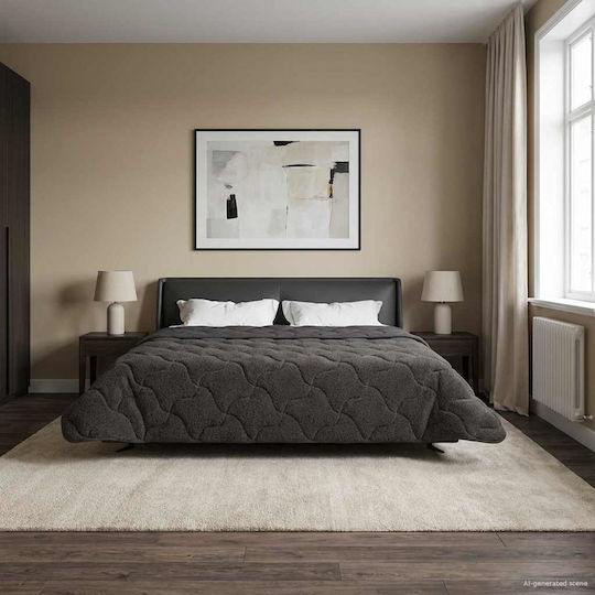 vidaXL Fleece-Decke Doppel 200x240cm Anthrazit