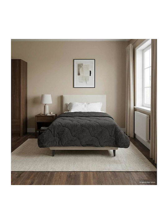 vidaXL Κουβέρτα Fleece Καναπέ 135x200εκ. Ανθρακί